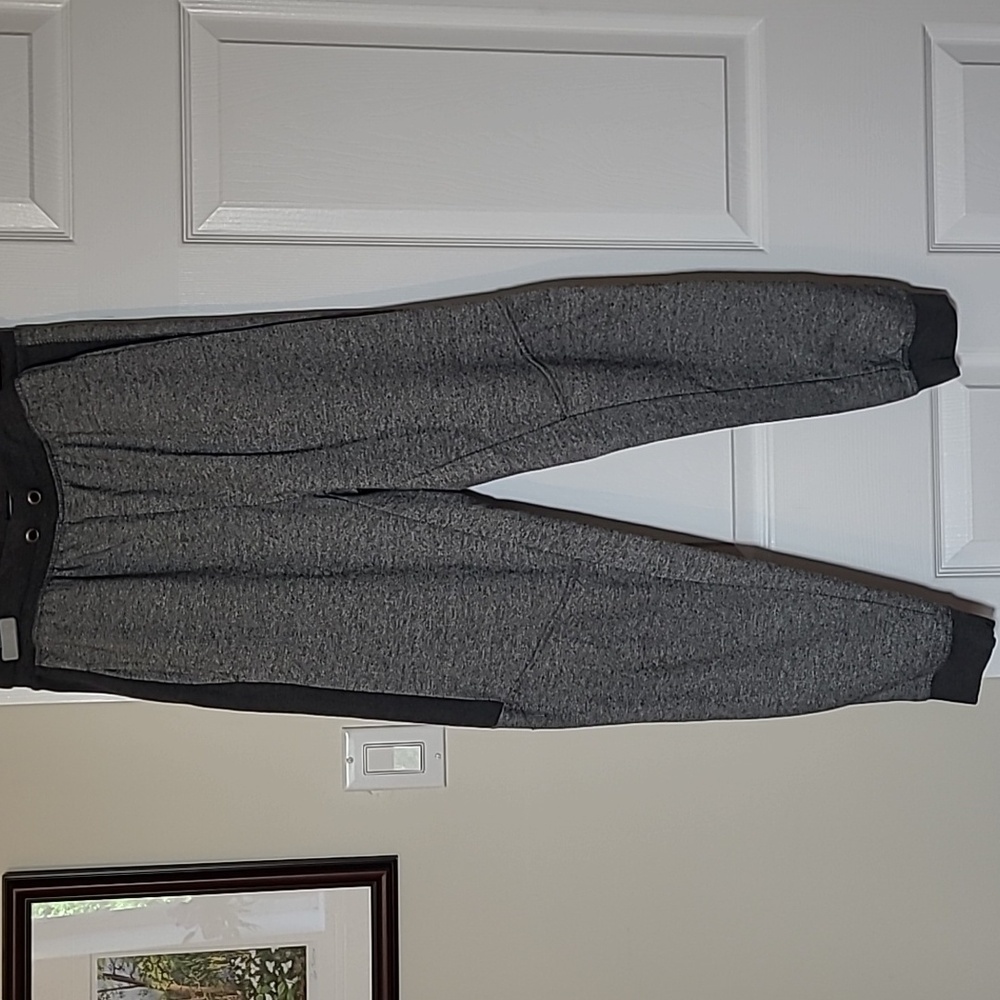 JOGGERS, WEST 49, LG,    2 side pockets, one back, mixed grey, high waisted, GYM